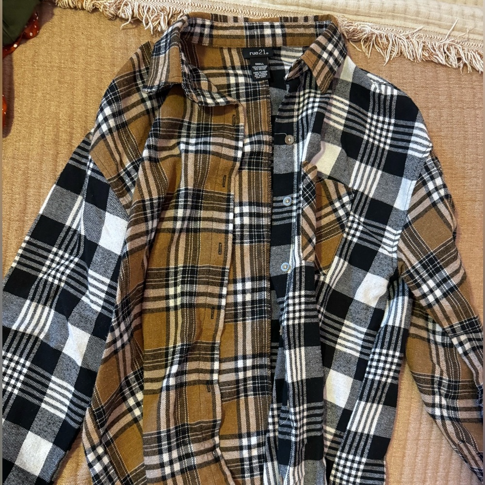 Rue21 Small Multi-Color Checkered Flannel